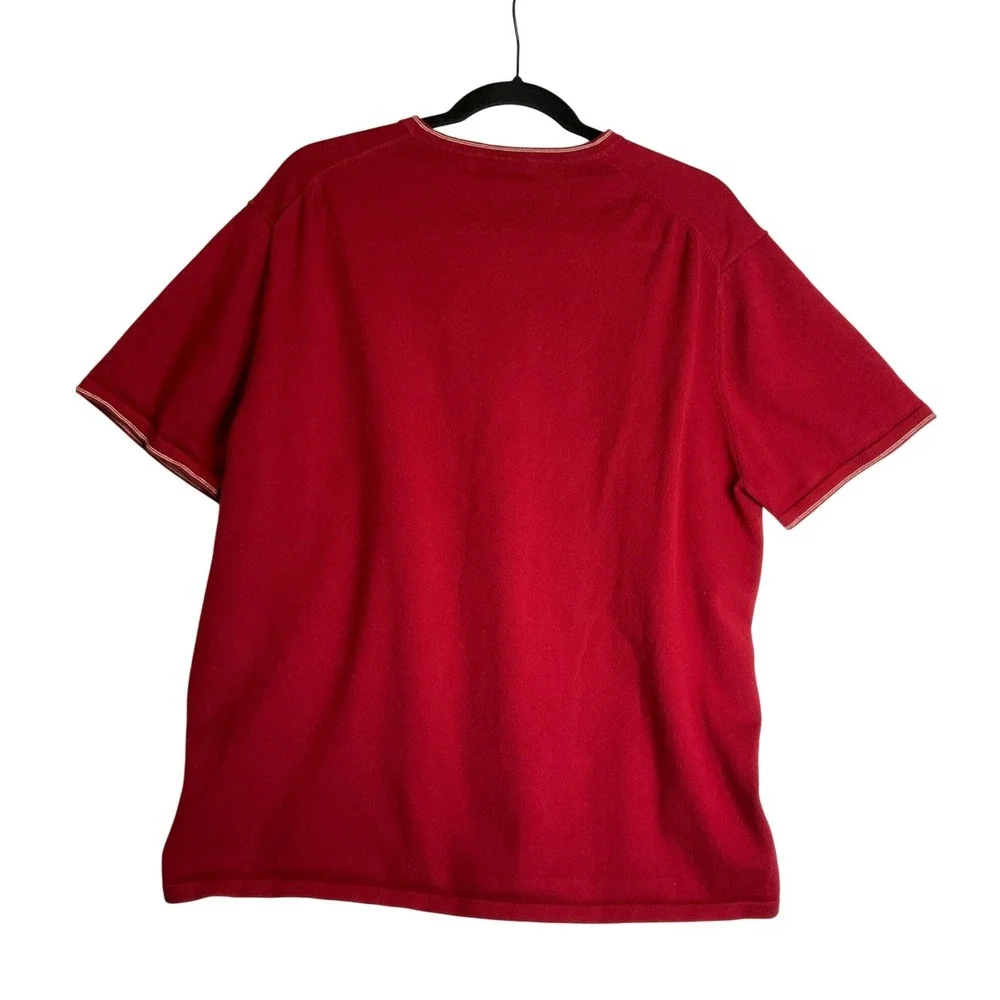 Banana‎ Republic Polo Burgundy Pima Cotton V-Neck Short Sleeve Pullover Shirt XL